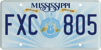 MS license plate FXC805