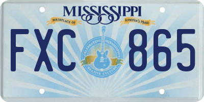 MS license plate FXC865