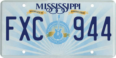 MS license plate FXC944