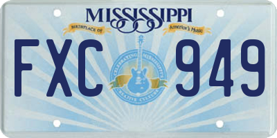 MS license plate FXC949