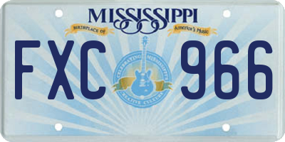 MS license plate FXC966