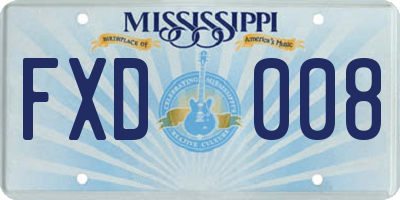MS license plate FXD008