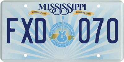 MS license plate FXD070