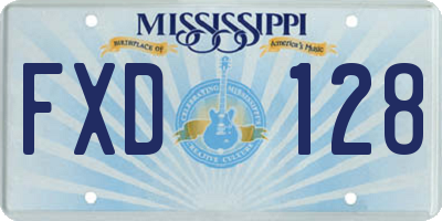 MS license plate FXD128