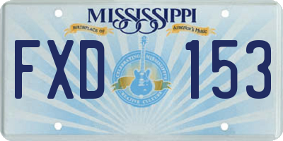 MS license plate FXD153