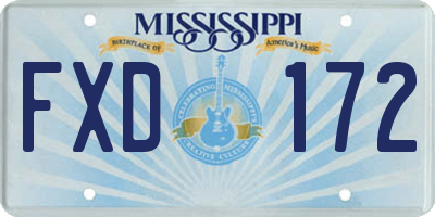 MS license plate FXD172