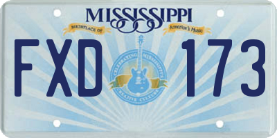 MS license plate FXD173