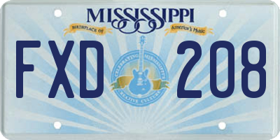 MS license plate FXD208
