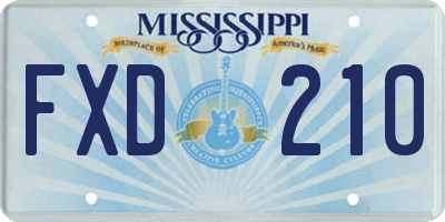 MS license plate FXD210