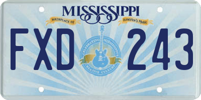 MS license plate FXD243