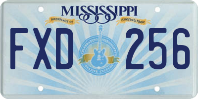 MS license plate FXD256