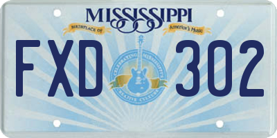 MS license plate FXD302