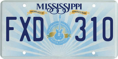 MS license plate FXD310