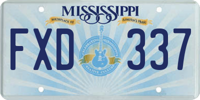 MS license plate FXD337