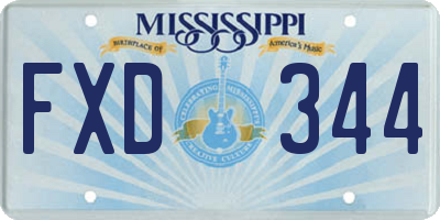 MS license plate FXD344