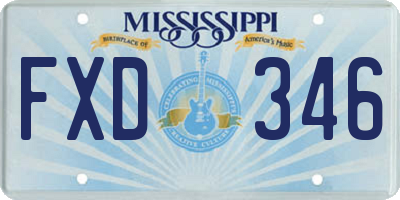 MS license plate FXD346