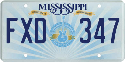 MS license plate FXD347