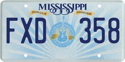 MS license plate FXD358
