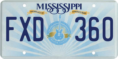 MS license plate FXD360