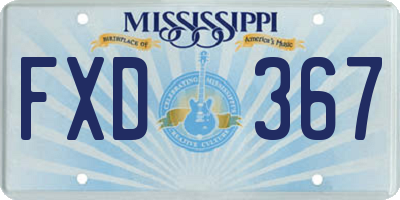 MS license plate FXD367