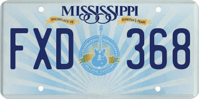 MS license plate FXD368