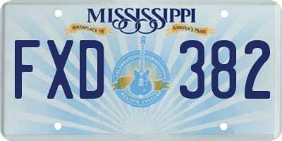MS license plate FXD382