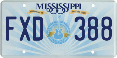 MS license plate FXD388