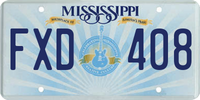 MS license plate FXD408