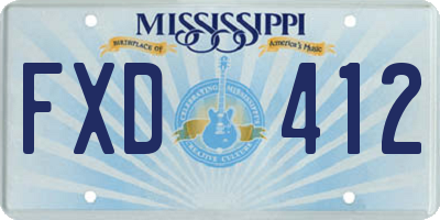 MS license plate FXD412