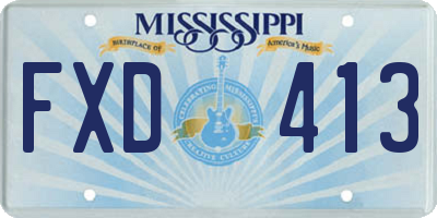 MS license plate FXD413