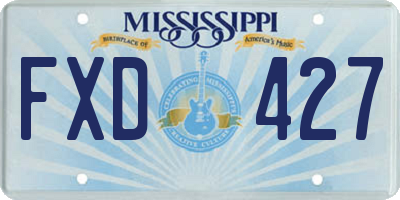 MS license plate FXD427