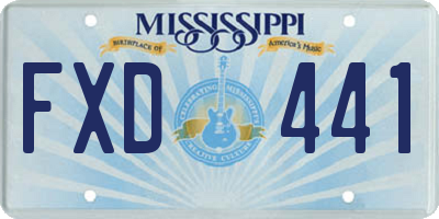 MS license plate FXD441