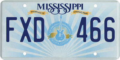 MS license plate FXD466
