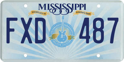 MS license plate FXD487