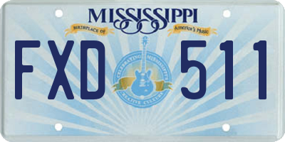 MS license plate FXD511