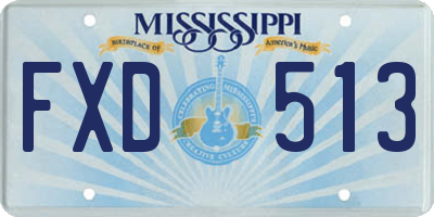 MS license plate FXD513