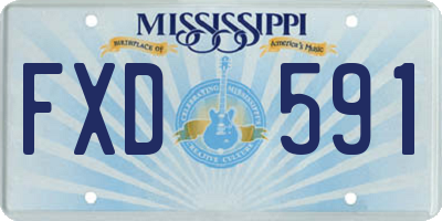 MS license plate FXD591