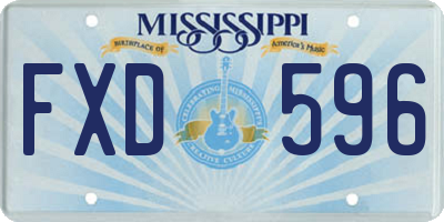 MS license plate FXD596