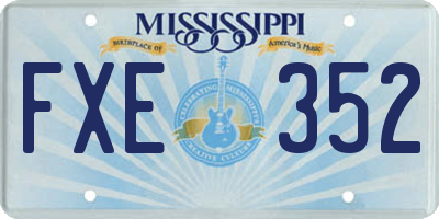 MS license plate FXE352