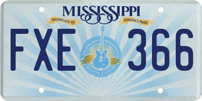 MS license plate FXE366