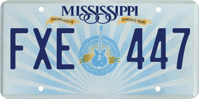 MS license plate FXE447