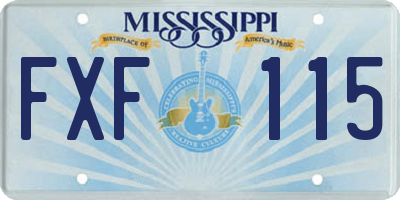 MS license plate FXF115
