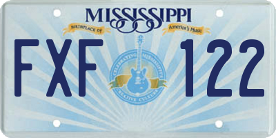MS license plate FXF122