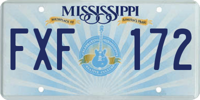 MS license plate FXF172