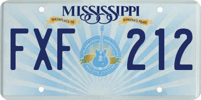 MS license plate FXF212