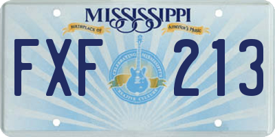 MS license plate FXF213