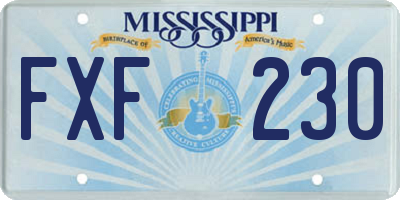MS license plate FXF230