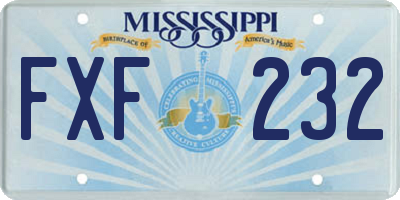 MS license plate FXF232