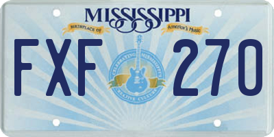 MS license plate FXF270