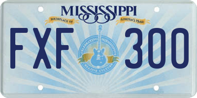 MS license plate FXF300